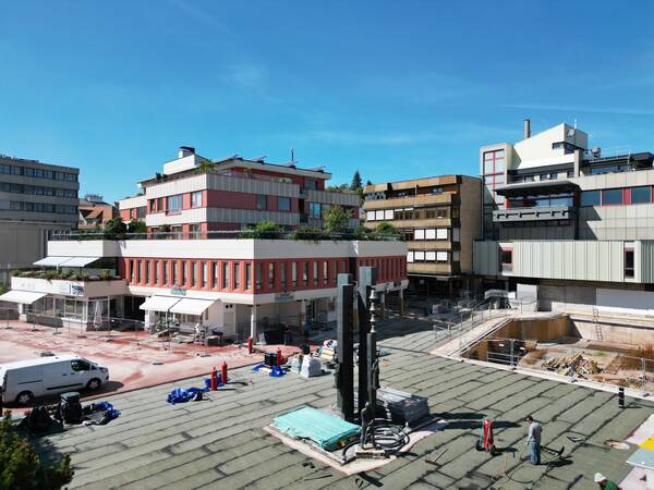 Luftbild Marktplatz während der Baustelle