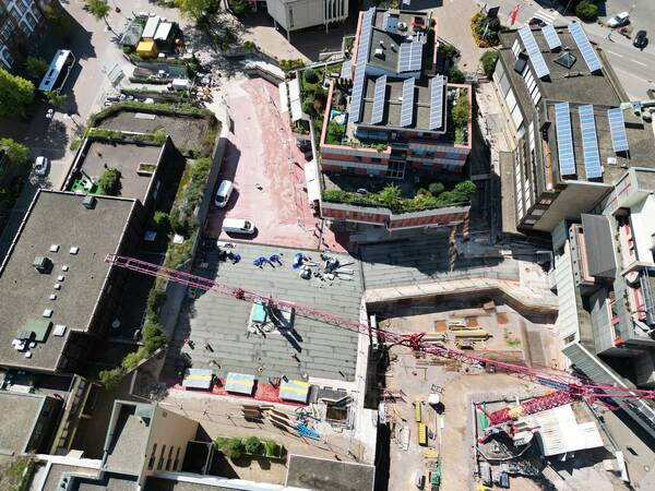 Luftbild Marktplatz während der Baustelle
