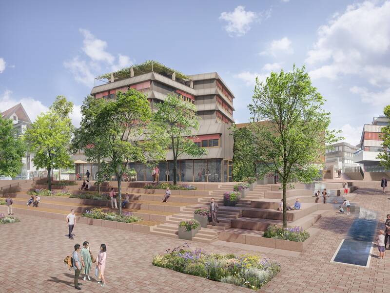 Visualisierung des Rathaus St. Georgen nach der Sanierung